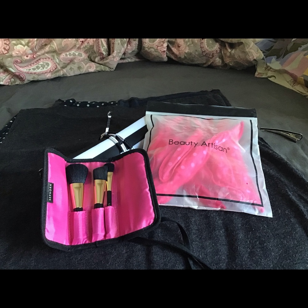 Make up brush and hair rollers